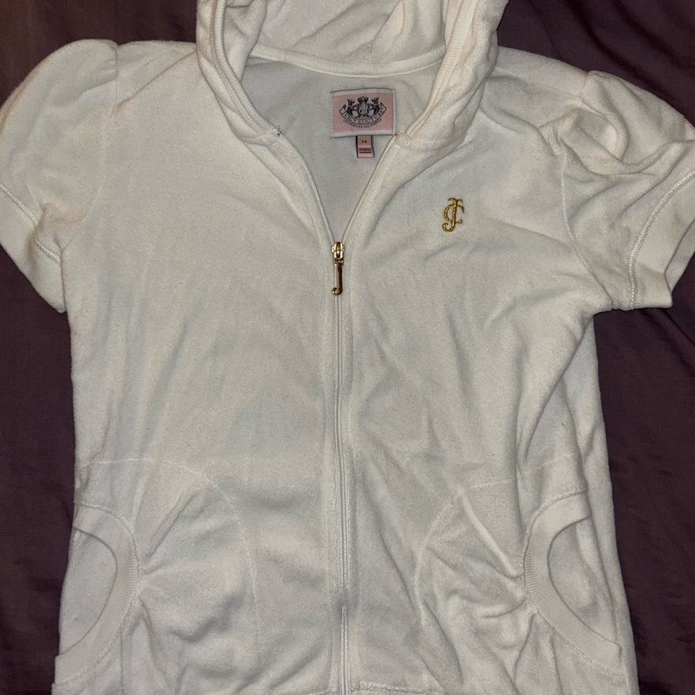 juicy couture short sleeve terry cloth zip up